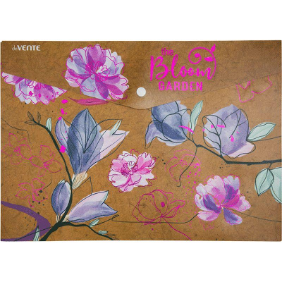 Папка-конверт на кнопке A4 deVENTE пластиковая 180мкм 'Bloom Garden' Pink