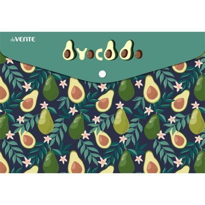 Папка-конверт на кнопке A4 deVENTE пластиковая 150мк с фотопечатью 'Lots of avocado'