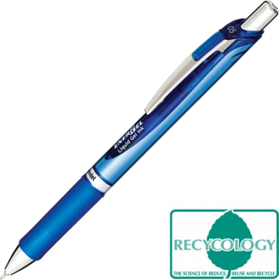 Ручка гелевая автоматическая Pentel 0.5мм EnerGel Needle Point с резиновой манжетой игольчатый стержень синяя