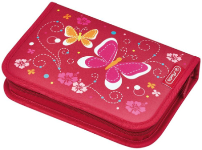 Пенал  с наполнением 31 предмет Herlitz Butterfly 4-створчатый 