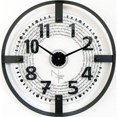 Часы настенные Салют Дизайнерские NicoleTime металл/стекло d-61см 'Monochrome' черные стрелки