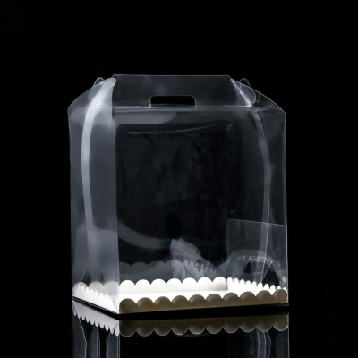 Коробка для торта Бенто 26х26х28см прозрачная с ручками