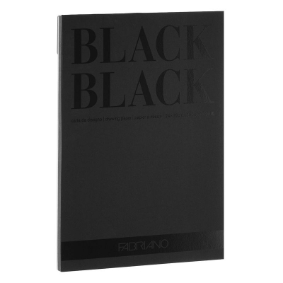 Блокнот для эскизов Fabriano Black Black 24х32см 300г 20л черная бумага на склейке
