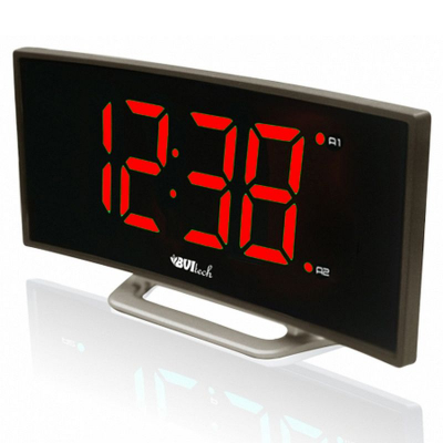 Часы настольные BVItech LED красные 2 будильника регулировка яркости свечения 17х9х4см 220V