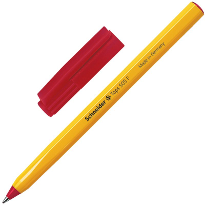 Ручка шариковая Schneider 0.8мм Tops 505 F одноразовая красная