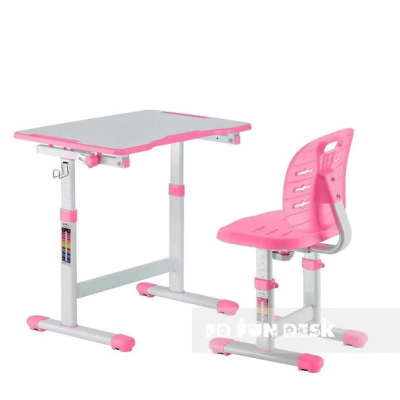 Комплект парта и стул трансформеры FunDesk Omino розовый