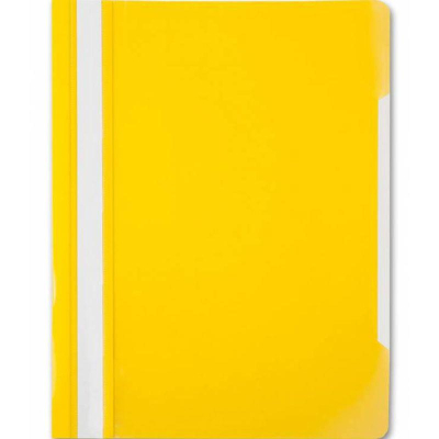 Скоросшиватель пластиковый A4 Бюрократ 160/120мкм глянцевый желтый