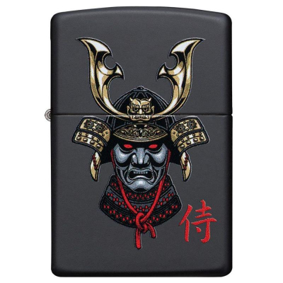 Зажигалка бензиновая Zippo 'Samurai' с покрытием 'Black Matte' черная