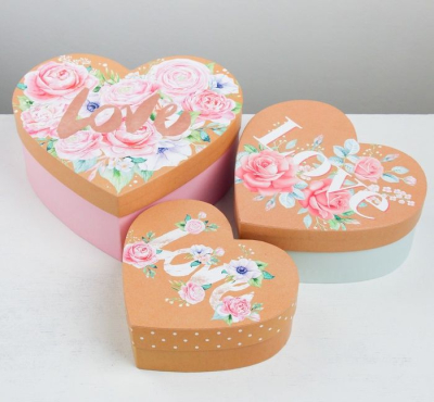 Коробка подарочная сердце 22х20х9см Love