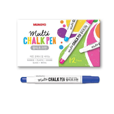 Маркер-карандаш меловой для доски и стекла Mungyo Chalk Pen круглый синий насыщенный