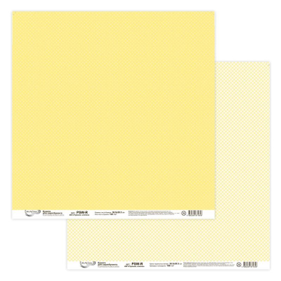 Бумага для скрапбукинга Mr.Painter 30.5 х30.5см 190г 'Горошек/клетка' желтая