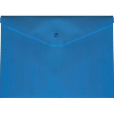 Папка-конверт на кнопке A3 deVENTE пластиковая 180мкм полупрозрачная синяя