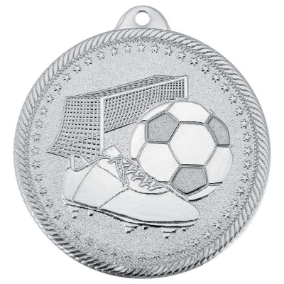 Медаль спортивная футбол '2 место' d-5см металл серебро