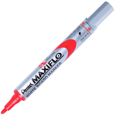 Маркер для доски Pentel 'Maxiflo' круглый  4.0мм с подкачкой чернил красный