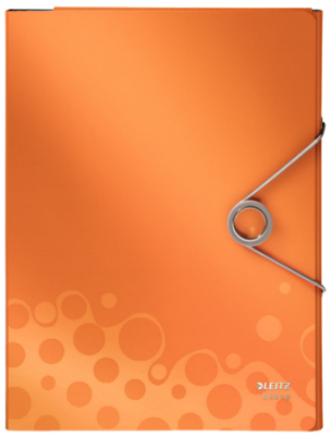 Папка-органайзер Leitz Bebop 4 отделения с блокнотом карманом для CD  на резиновой застежке оранжевая