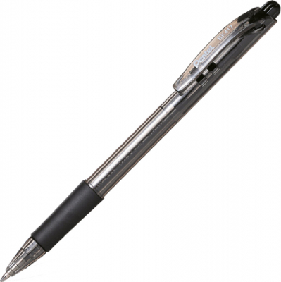 Ручка шариковая автоматическая Pentel 0.7мм с резиновой манжетой черная