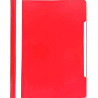 Скоросшиватель пластиковый A4 Бюрократ 160/120мкм глянцевый красный