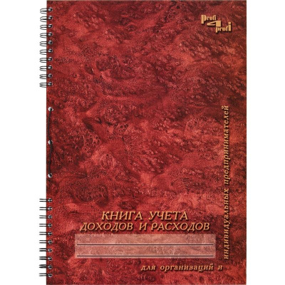 Книга учета доходов и расходов A4  96л на гребне со шнуровкой