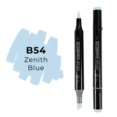 Маркер художественный спиртовой Sketchmarker Brush синий зенит двусторонний