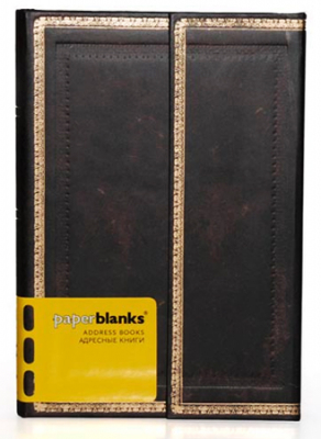 Алфавитная книжка A6  64л Paperblanks Black Moroccan Mini на магнитной застежке