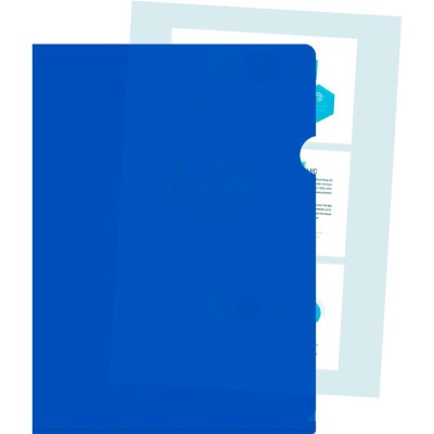 Папка уголок A4  180мкм Бюрократ непрозрачная матовая синяя