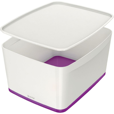 Короб для принадлежностей Leitz MyBox® 39x20x32см с крышкой бело-фиолетовый