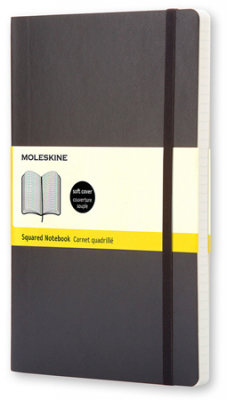 Записная книжка A6  96л клетка Moleskine® Classic Soft Pocket мягкая обложка на резиновой застежке черная