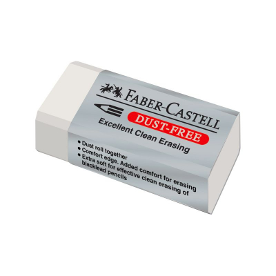 Ластик пластиковый для карандаша Faber-Castell Dust-Free 41х19х12мм белый