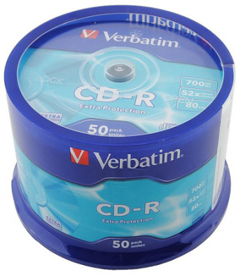 Диск CD-R 700Mb 52X Verbatim  50шт Cake box