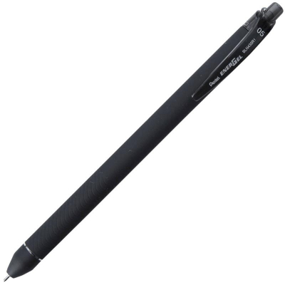 Ручка гелевая автоматическая Pentel 0.5мм EnerGel Soft Touch игольчатый стержень черная