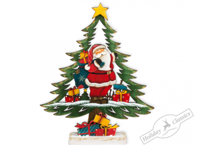 Елочка 17х6х22см дерево Дед Мороз с подарками