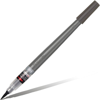 Ручка-кисть Pentel Arts Colour Brush Pigment с пигментными чернилами серая