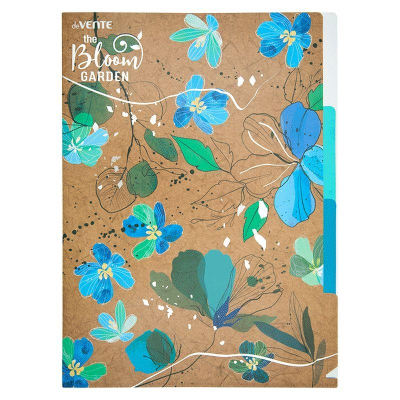Папка-уголок с 3 отделениями A4  180мкм deVENTE непрозрачная 'Bloom Garden' Blue