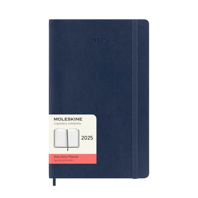 Ежедневник 2025 A5 Moleskine® Classic Soft Large 400стр гибкая обложка на резиновой застежке синий