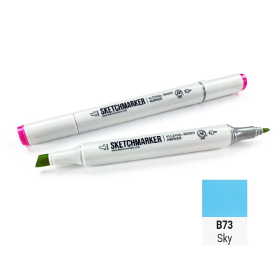 Маркер художественный спиртовой Sketchmarker небесный двусторонний