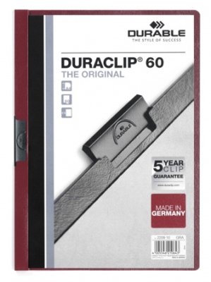 Папка с клипом A4 60л Duraclip Original 60 темно-красная