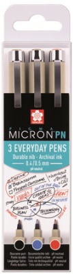 Ручки капиллярные художественные Sakura Pigma Micron PN  3цв 0.4-0.5мм