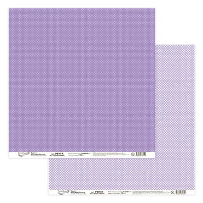 Бумага для скрапбукинга Mr.Painter 30.5 х30.5см 190г 'Горошек/клетка' фиолетовая
