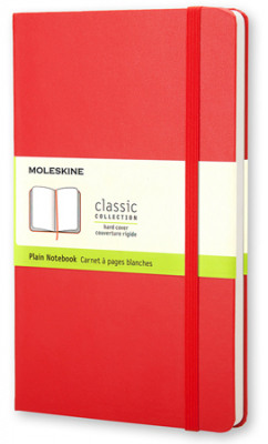 Записная книжка A6  96л без линовки Moleskine® Classic Pocket твердая обложка на резиновой застежке красная