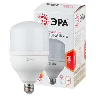 Лампа LED E27  30W/220V ЭРА Power 2700K теплый белый свет