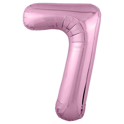 Шар воздушный фольгированный Цифра '7' розовый фламинго Slim Agura 102см