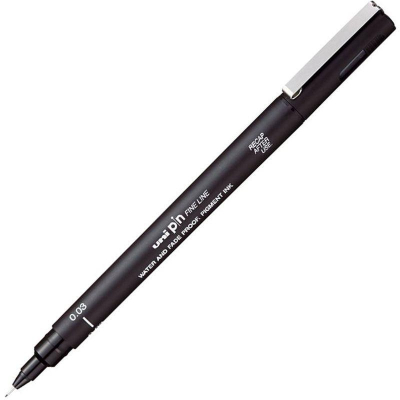 Ручка капиллярная художественная Uni Pin Fine Line d-0.03мм черная