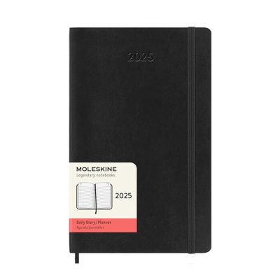 Ежедневник 2025 A5 Moleskine® Classic Soft Large 400стр гибкая обложка на резиновой застежке черный