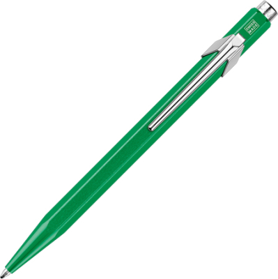 Ручка шариковая Caran d’Ache Office Popline Metal-X зеленый корпус синие чернила