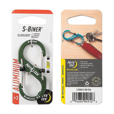Карабин алюминиевый с блокировкой Nite Ize S-Biner® SlideLock® 3 оливковый