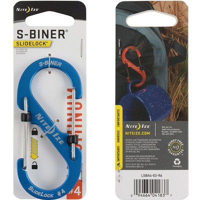 Карабин алюминиевый с блокировкой Nite Ize S-Biner® SlideLock® 4 синий