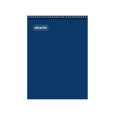 Блокнот A5  60л кл на гребне Attache картонная обложка плотная подложка синий