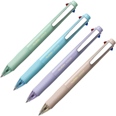 Ручка шариковая автоматическая  4 цв Deli 0.7мм 'Nusign' с резиновой манжетой