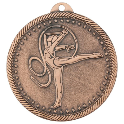Медаль спортивная художественная гимнастика '3 место' d-5см металл бронза