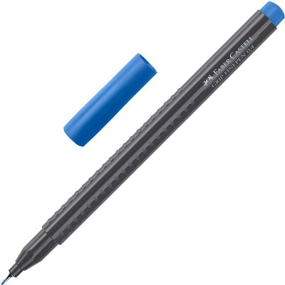 Ручка капиллярная Faber-Castell 'Grip Finepen' 0.4мм трехгранный корпус синяя